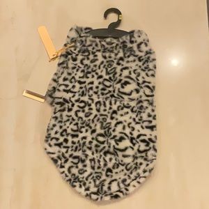 Dog Coat Leopard Faux Fur Winter Jacket For Dogs Size Medium